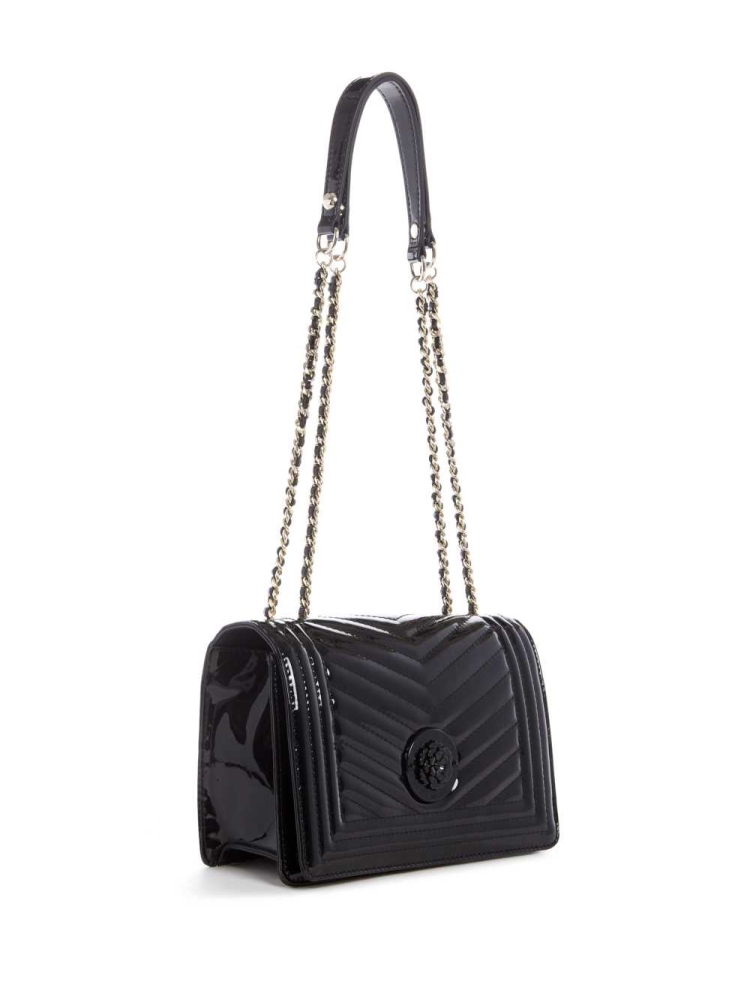 Black Women's GUESS Lida Convertible Crossbodies | USA63FTWHE