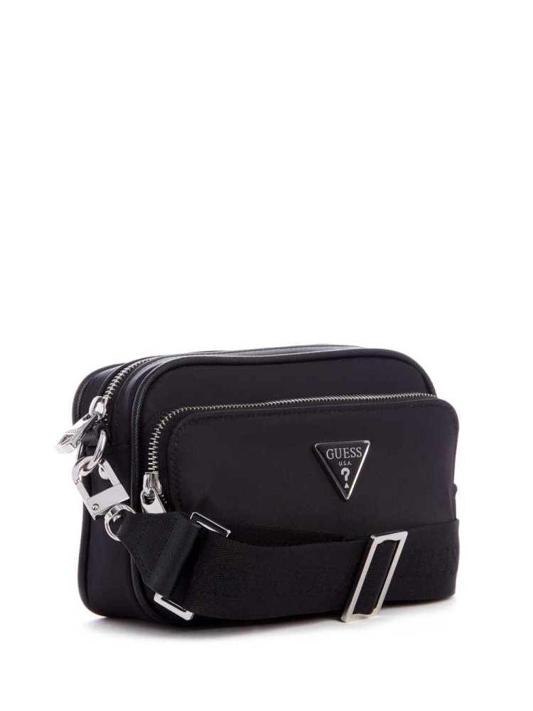 Black Women's GUESS Little Bay Camera Crossbodies | USA32ASDNU