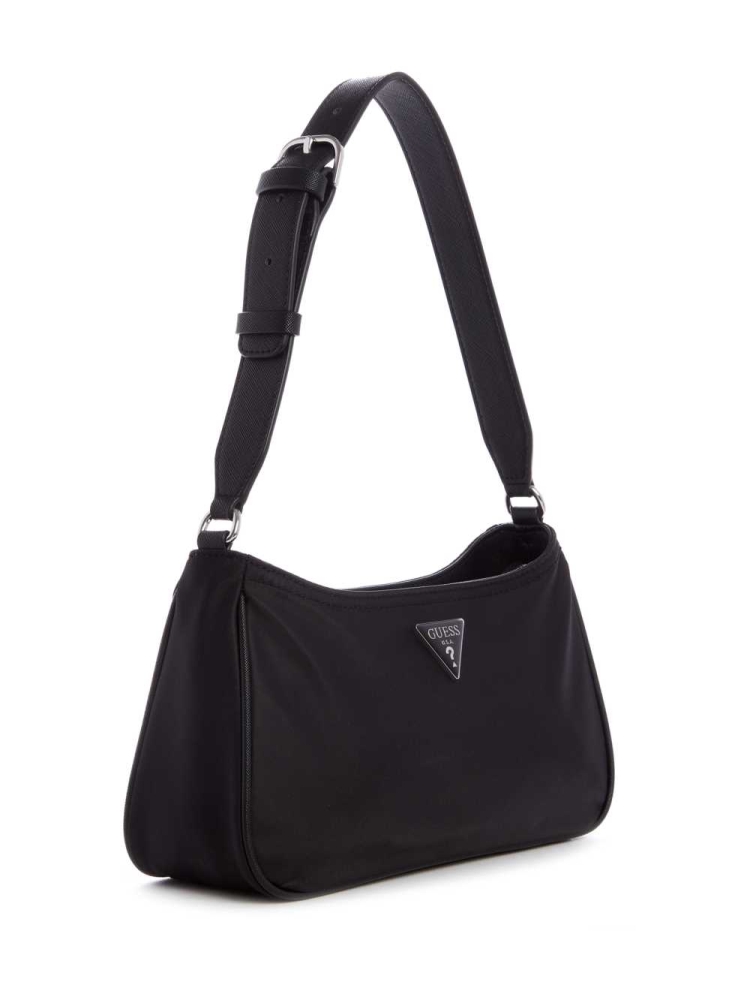 Black Women's GUESS Little Bay Shoulder Bags | USA28GLFOR