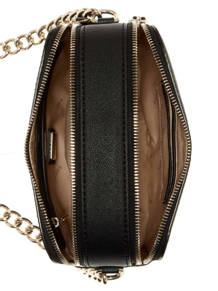 Black Women's GUESS Noelle Camera Crossbodies | USA67BVSDH