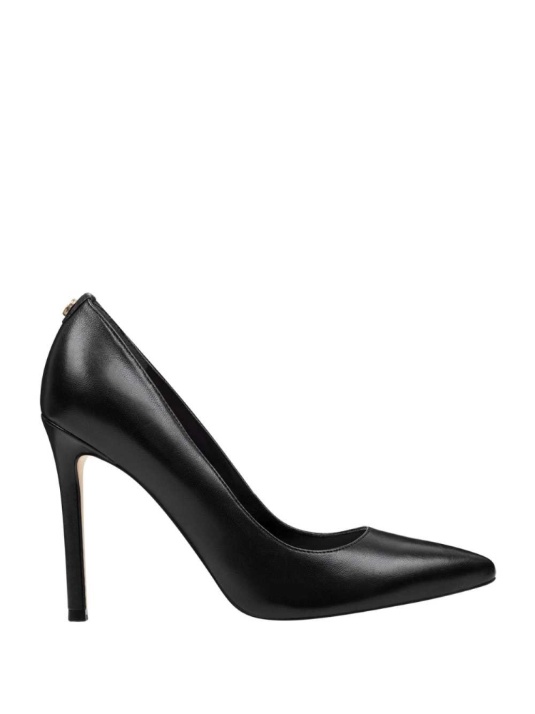 Black Women's GUESS Pointed Faux-Leather Pumps Pumps | USA26CZIHB