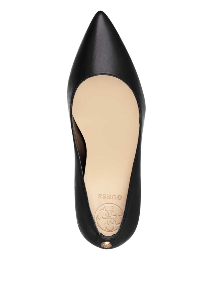 Black Women's GUESS Pointed Faux-Leather Pumps Pumps | USA26CZIHB