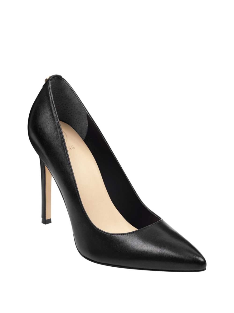 Black Women\'s GUESS Pointed Faux-Leather Pumps Pumps | USA26CZIHB