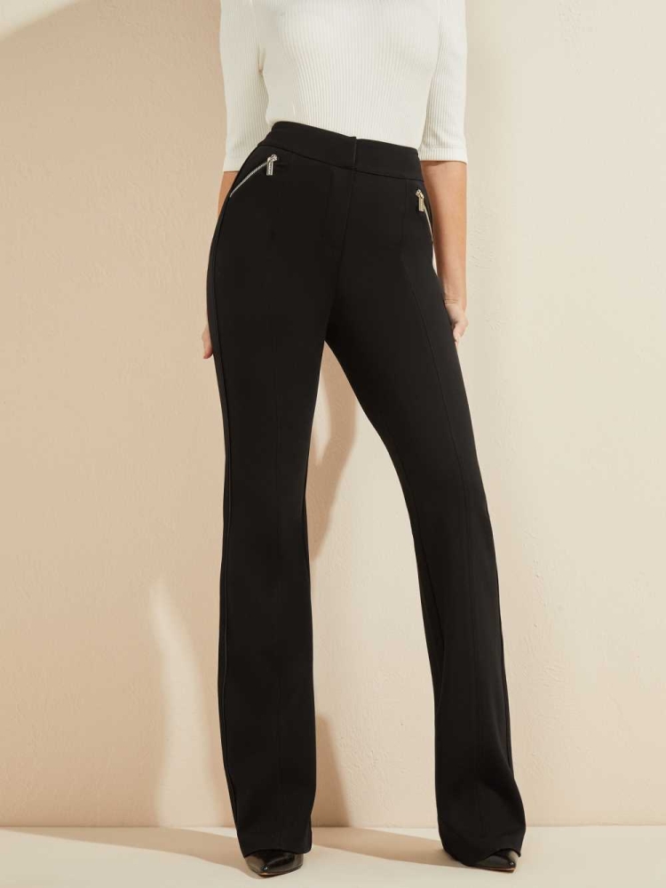 Black Women\'s GUESS Ponte Pants | USA31CBPAV