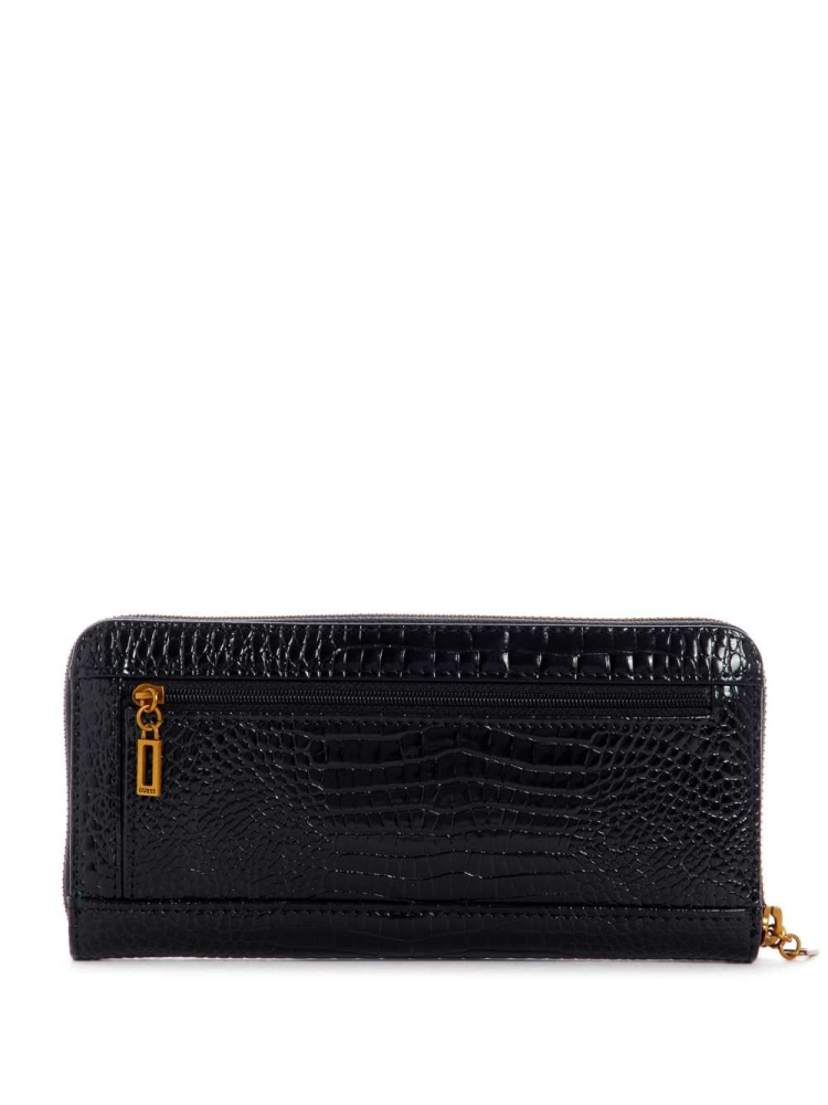 Black Women's GUESS Raffie Zip-Around Crossbodies | USA04IXSAH