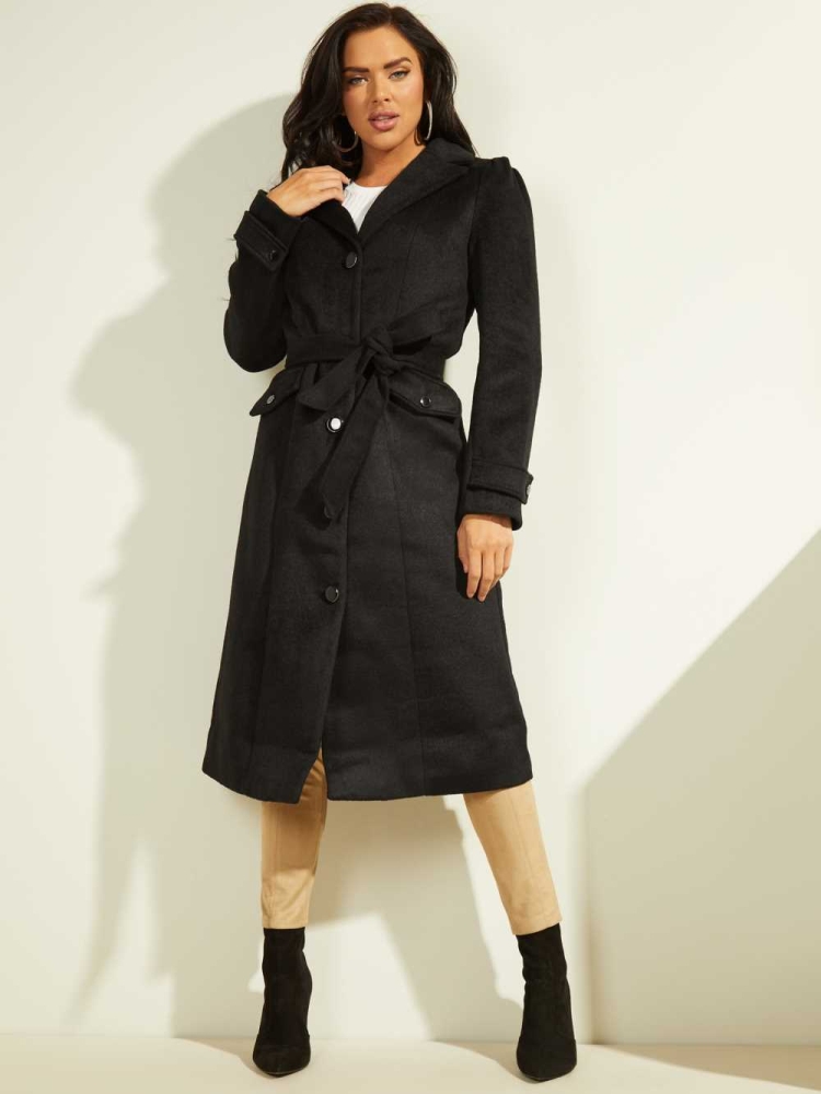 Black Women's GUESS Ruby Coats | USA61AGBHJ