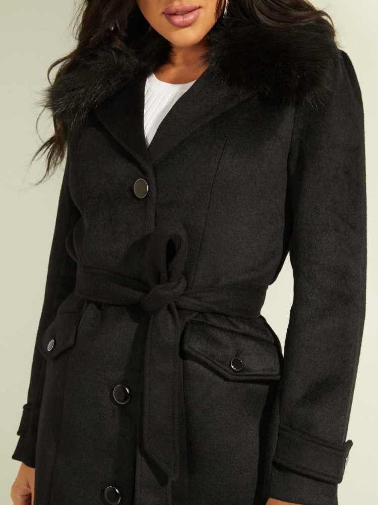 Black Women's GUESS Ruby Coats | USA61AGBHJ