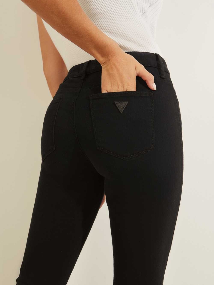 Black Women's GUESS Sexy Curve Mid-Rise Skinny Jeans | USA75WGFJI