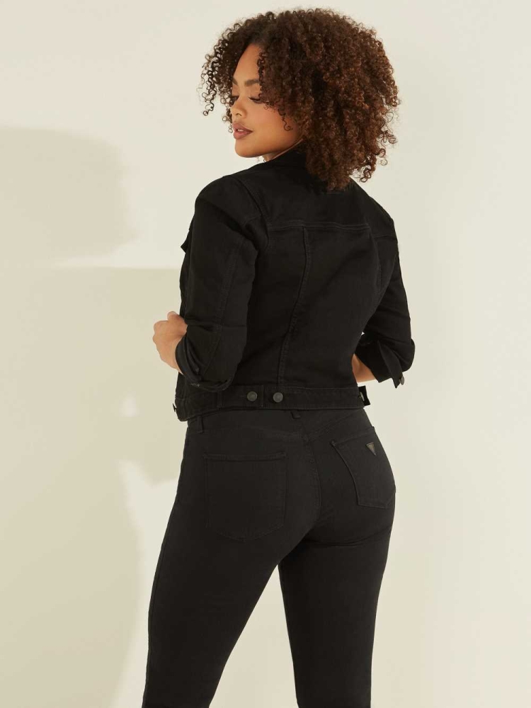 Black Women's GUESS Sexy Trucker Jackets | USA81MRZVT