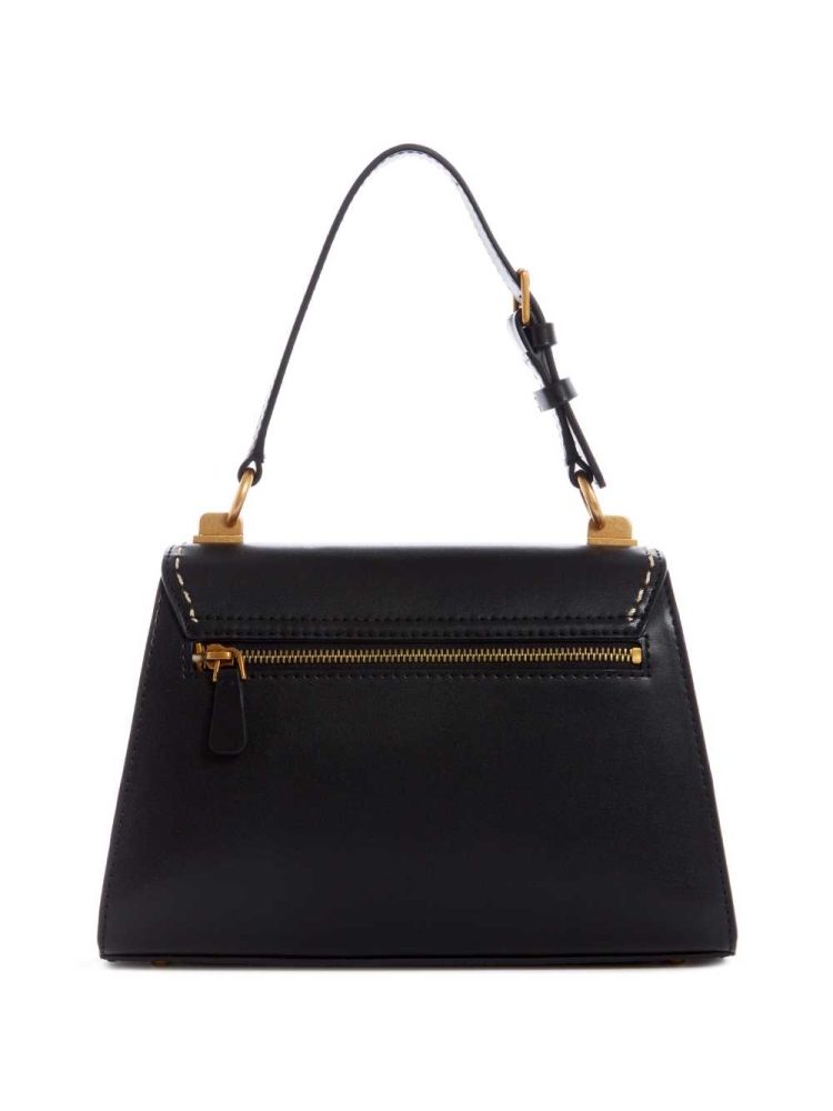 Black Women's GUESS Stephi Top-Handle Shoulder Bags | USA81WVBIY