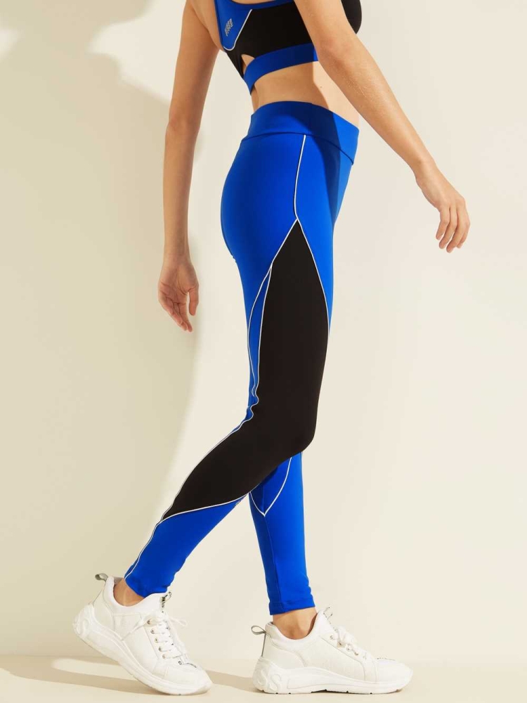 Blue Black Women's GUESS Doreen Leggings | USA65DPLNK