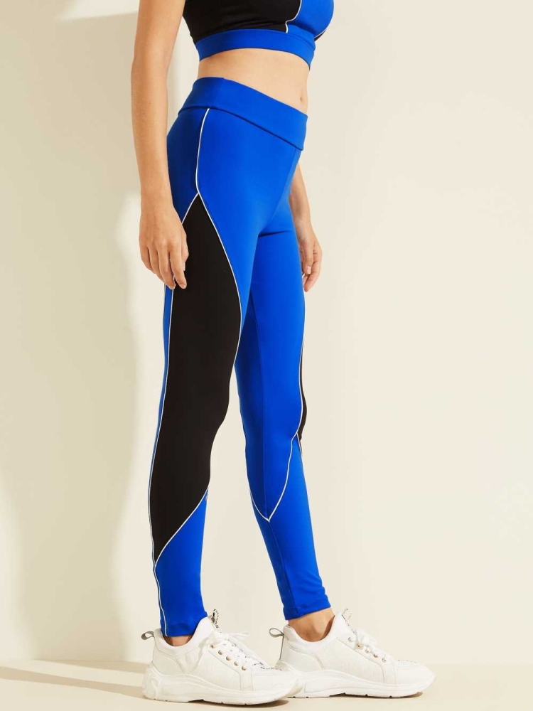 Blue Black Women's GUESS Doreen Leggings | USA65DPLNK