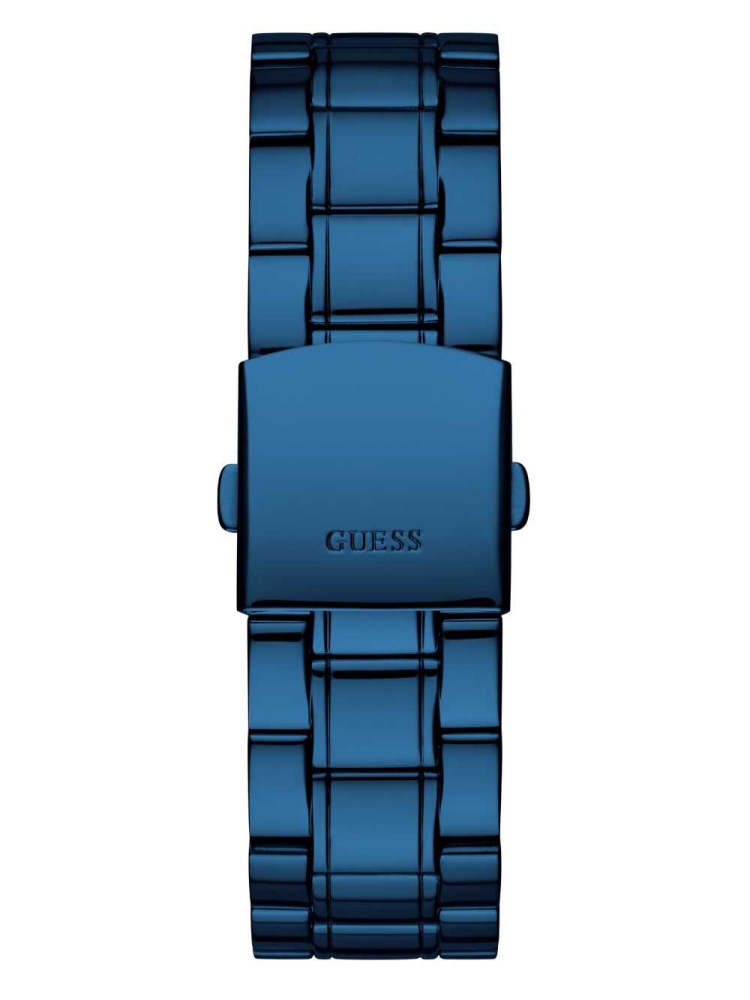 Blue Men's GUESS Blue Diamond Analog Watches | USA17PDLFW