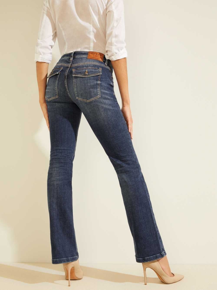 Blue Women's GUESS Eco Bootcut Sexy Jeans | USA87AUSIN