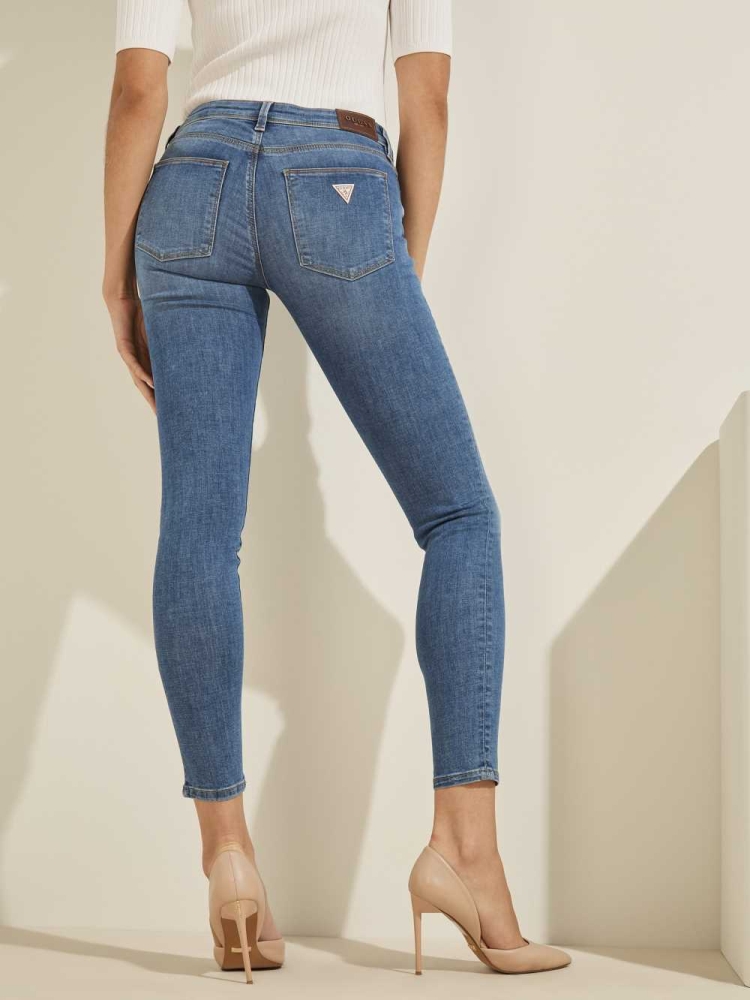 Blue Women's GUESS Eco Power Skinny Jeans | USA78PQISR