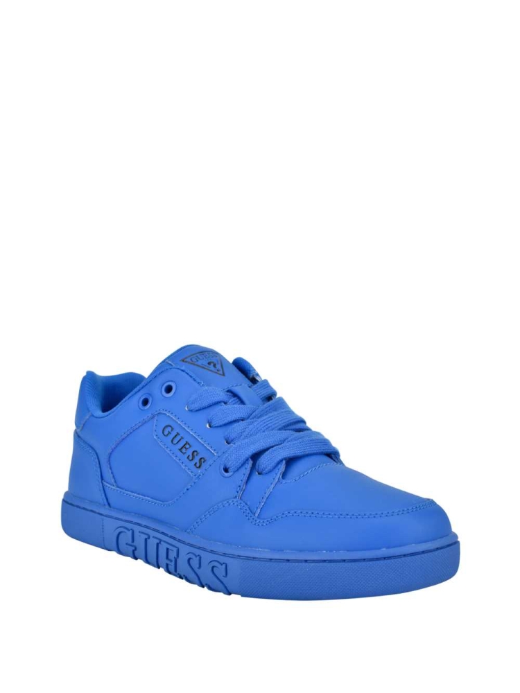 Blue Women\'s GUESS Julien Embossed Low-Top Sneakers | USA41ADGBO