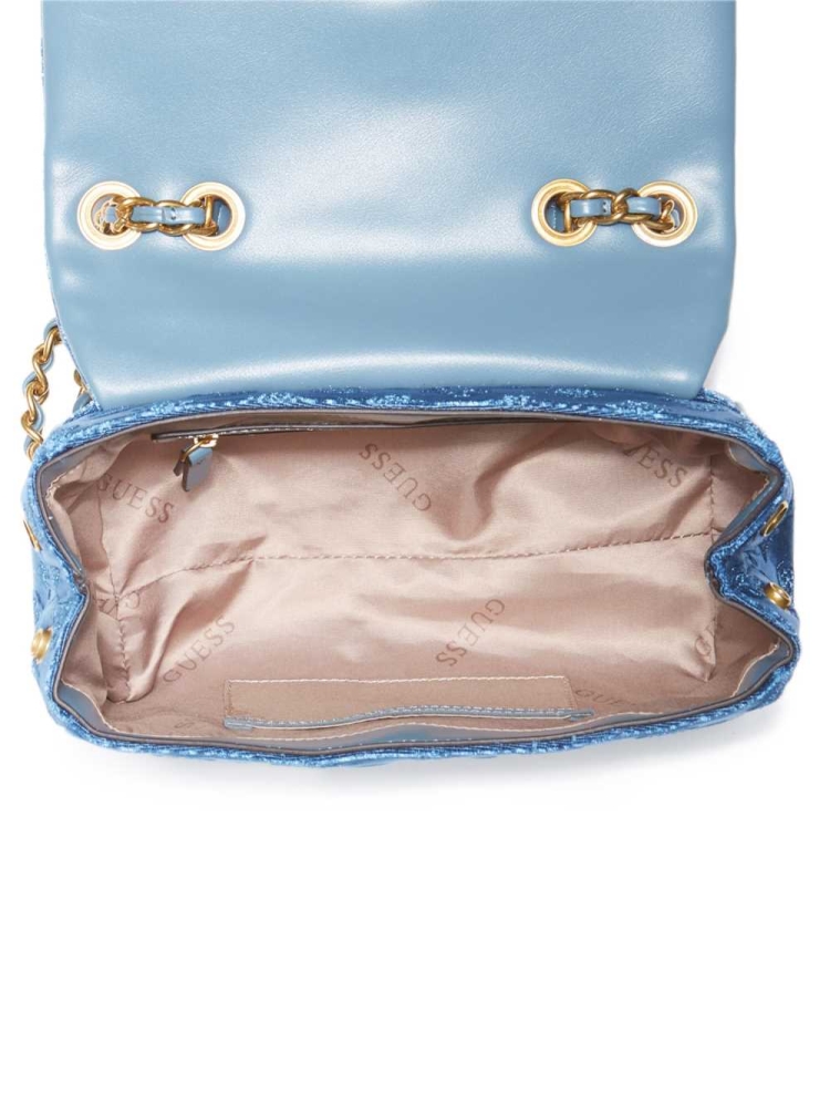 Blue Women's GUESS Kimi Logo Convertible Crossbodies | USA98OJYRL