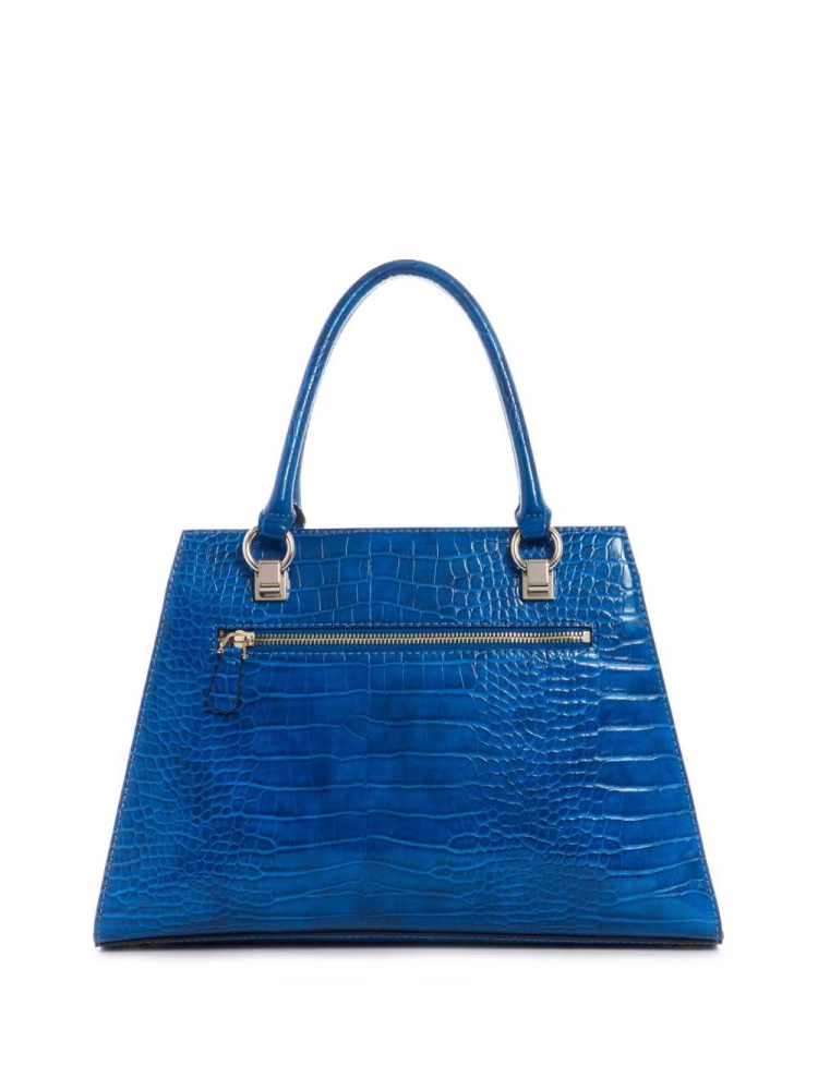 Blue Women's GUESS Stephi Girlfriend Satchels | USA63PLVJU