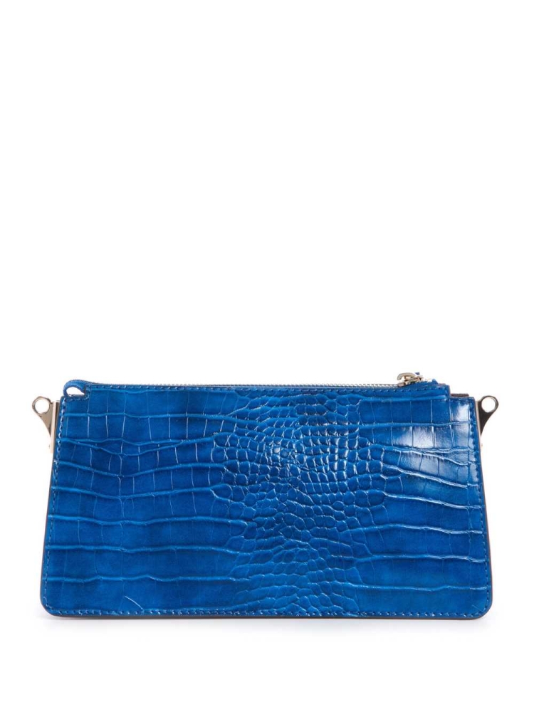 Blue Women's GUESS Stephi Mini Zip Crossbodies | USA98MERGA