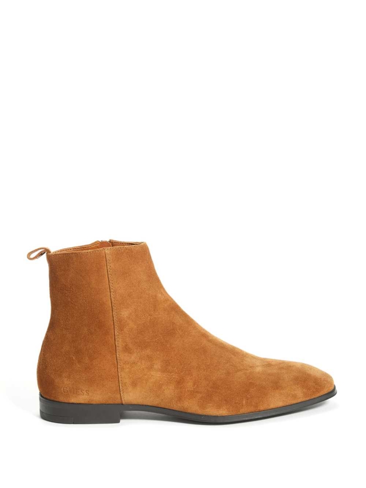 Brown Men's GUESS Ceresio Chelsea Boots | USA26UHDGX