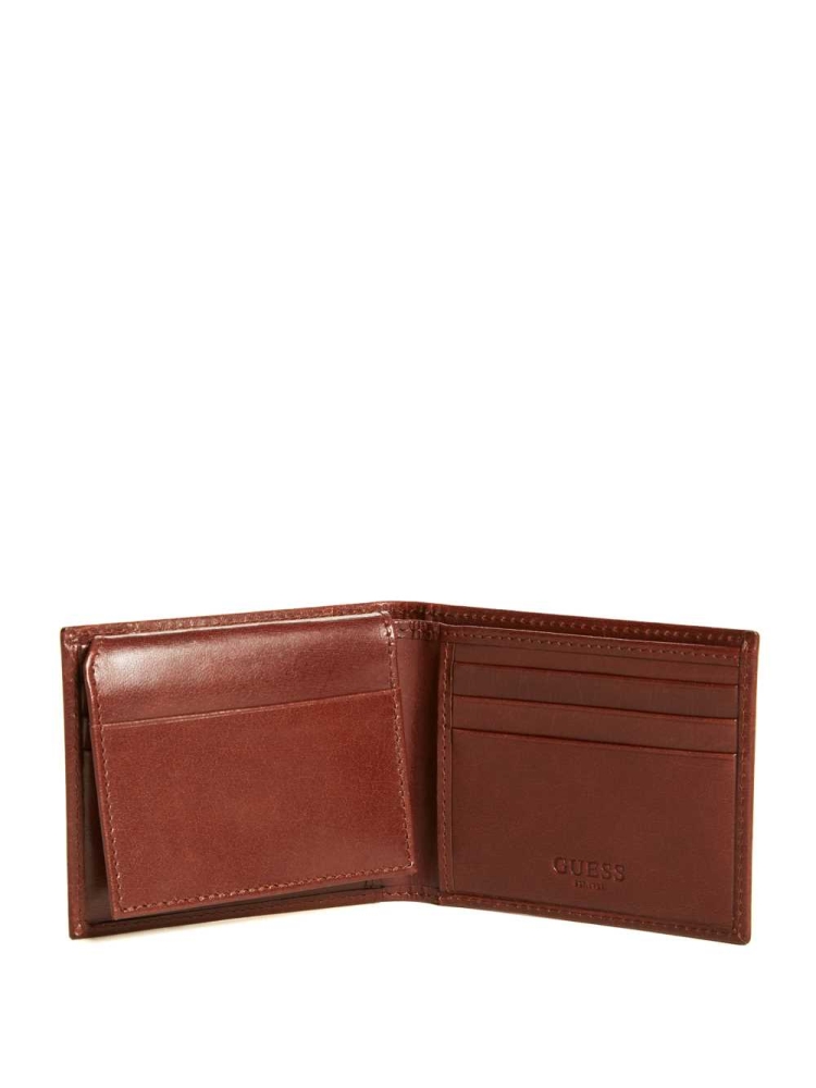 Brown Men's GUESS Chavez Passcase Wallets | USA83CUTDH