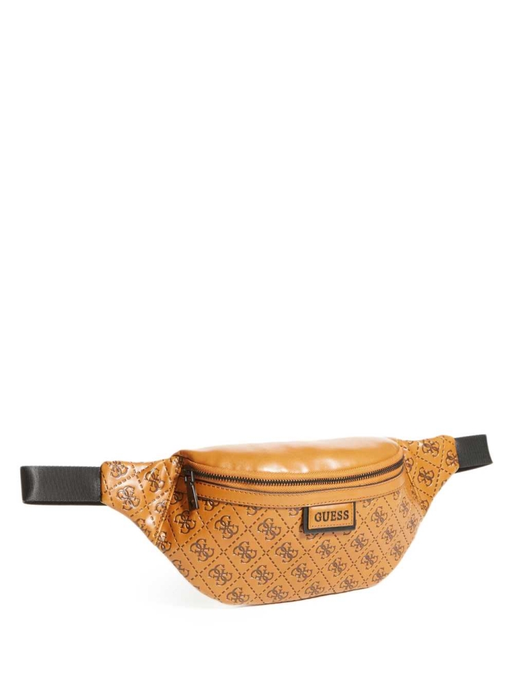 Brown Men's GUESS Vezzola Logo Belt Bags | USA52GSOWL