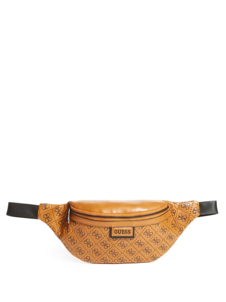 Brown Men\'s GUESS Vezzola Logo Belt Bags | USA52GSOWL