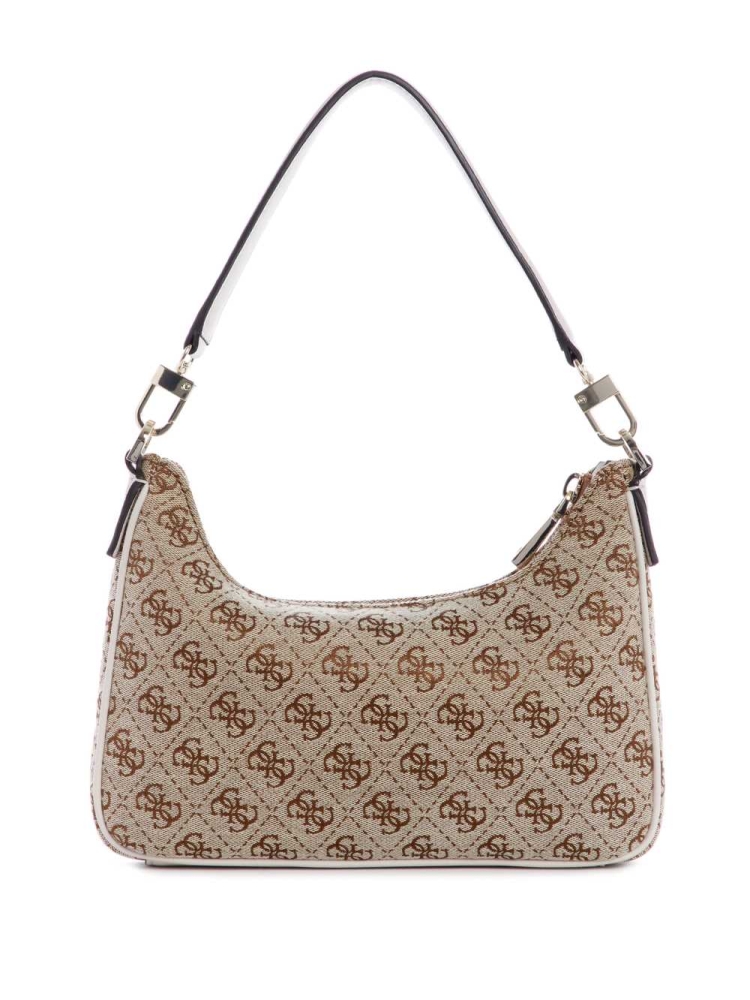 Brown Multicolor Women's GUESS Frankie Top-Zip Shoulder Bags | USA06OQEWF