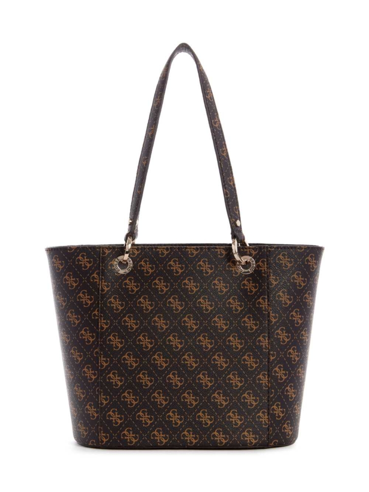 Brown Multicolor Women's GUESS Noelle Small Elite Totes | USA95BXRGJ