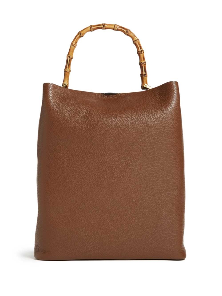 Brown Women's GUESS Aida Leather Hobo Totes | USA63YGHIW