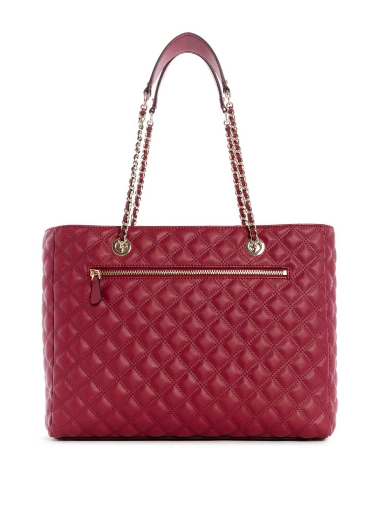 Brown Women's GUESS Cessily Quilted Totes | USA86GHKER