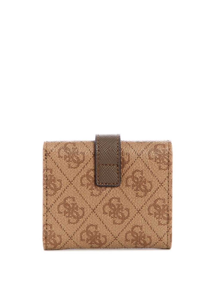 Brown Women's GUESS Cordelia Logo Small Trifold Wallets | USA48UBVEH