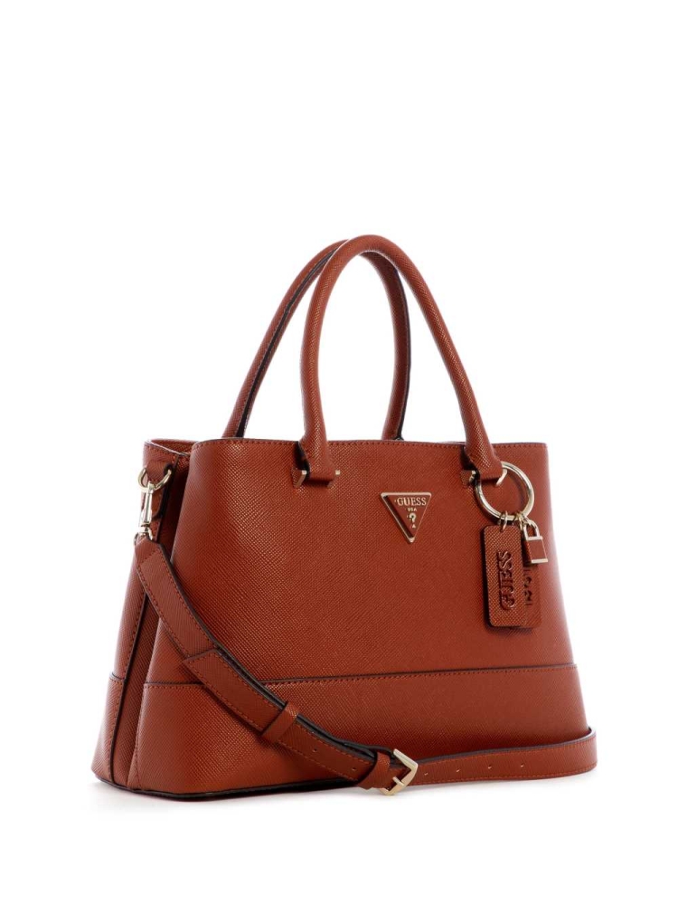 Brown Women's GUESS Cordelia Luxury Satchels | USA36FWMQY