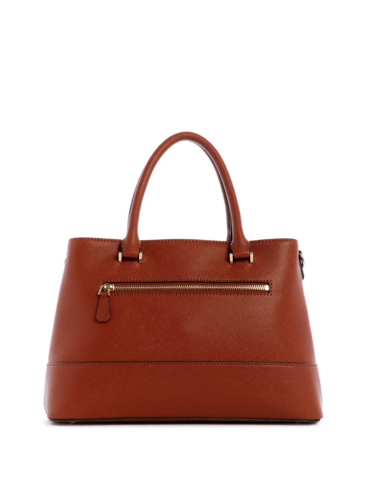 Brown Women's GUESS Cordelia Luxury Satchels | USA36FWMQY