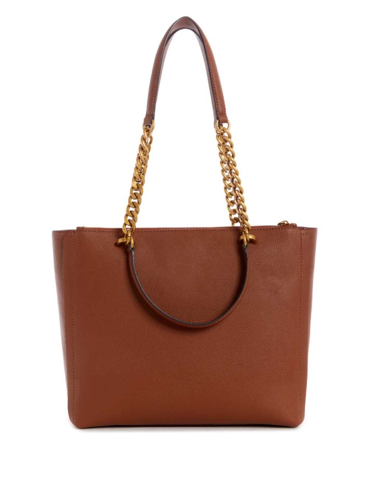 Brown Women's GUESS Destiny Society Totes | USA81DNGEP