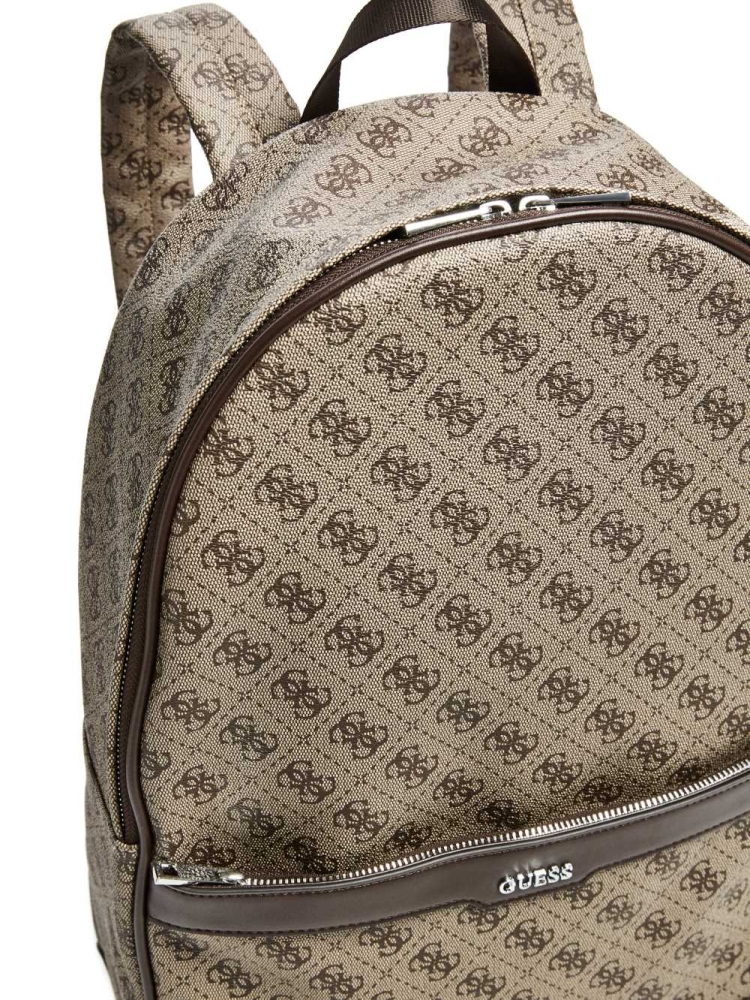 Brown Women's GUESS Kevin Logo-Print Backpacks | USA60FVSTB