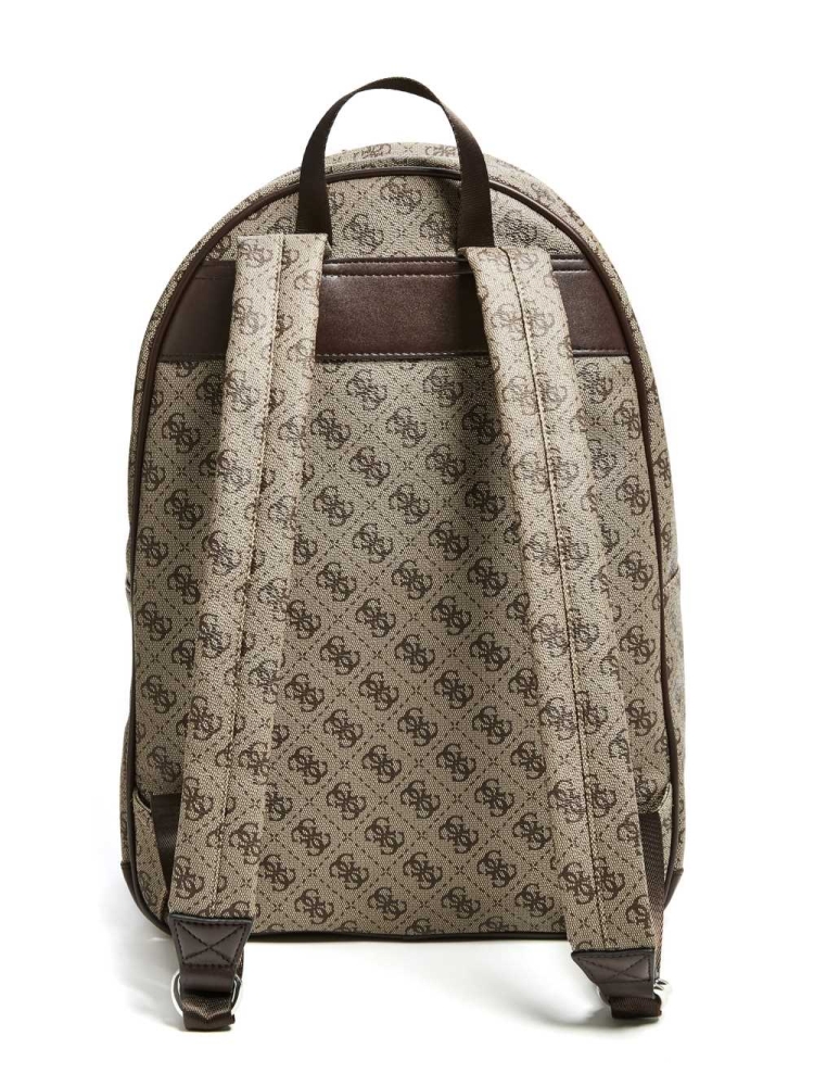 Brown Women's GUESS Kevin Logo-Print Backpacks | USA60FVSTB