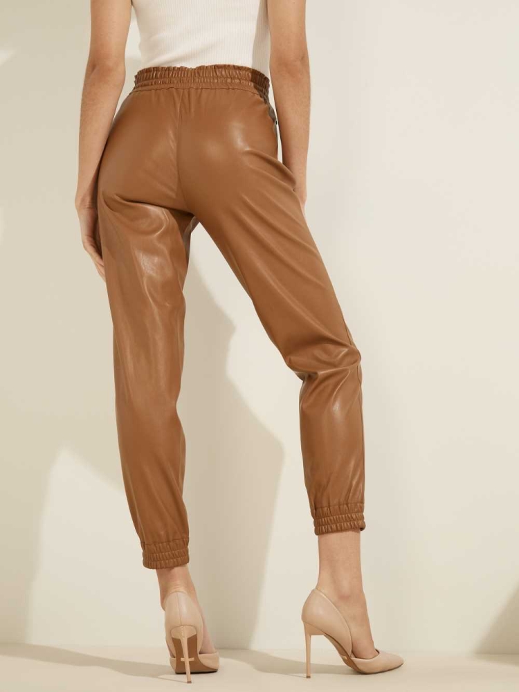 Brown Women's GUESS Letizia Joggers | USA39VTSDN