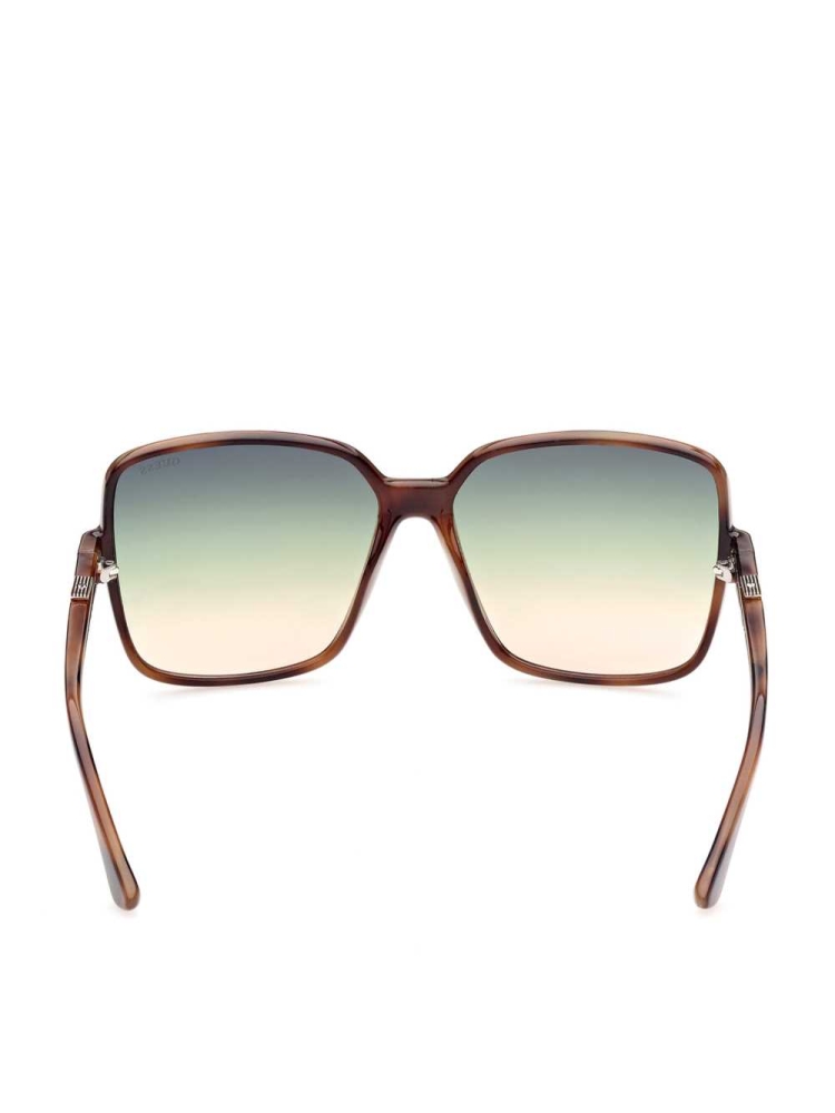 Brown Women's GUESS Oversized Square Logo Sunglasses | USA24KSTJI