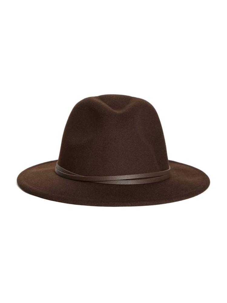 Brown Women's GUESS Vickie Wide Brim Hats | USA67FXUPA