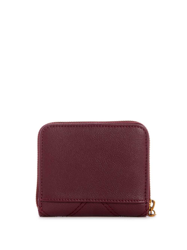 Burgundy Multicolor Women's GUESS Katey Small Zip-Around Wallets | USA15LUCTK