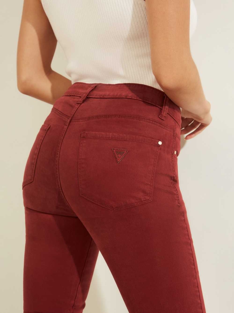 Burgundy Women's GUESS Pastel Sexy Curve Skinny Jeans | USA57AMLRN