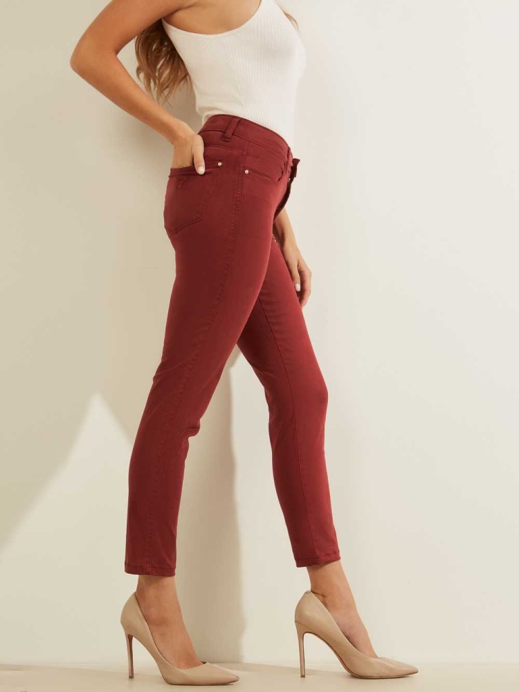 Burgundy Women's GUESS Pastel Sexy Curve Skinny Jeans | USA57AMLRN