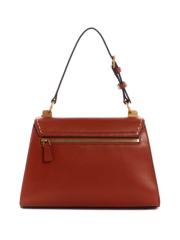 Burgundy Women's GUESS Stephi Top-Handle Shoulder Bags | USA82ZRXED