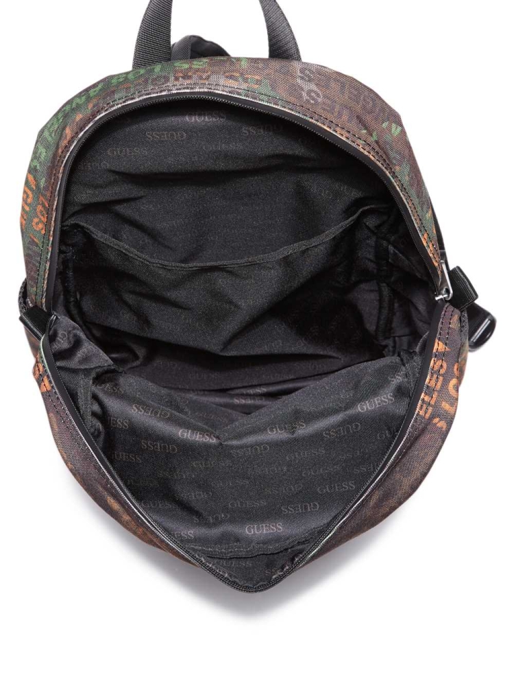 Camo Multicolor Women's GUESS Elvis Backpacks | USA48QTCAW