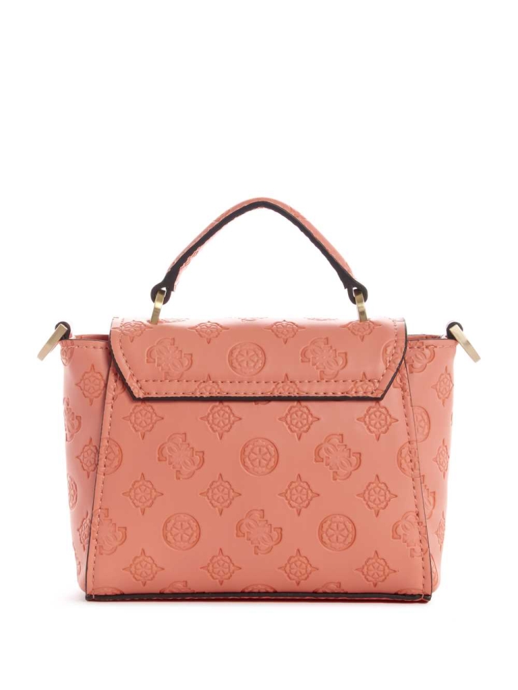 Coral Women's GUESS Bea Mini Top Handle Crossbodies | USA29XSIQN