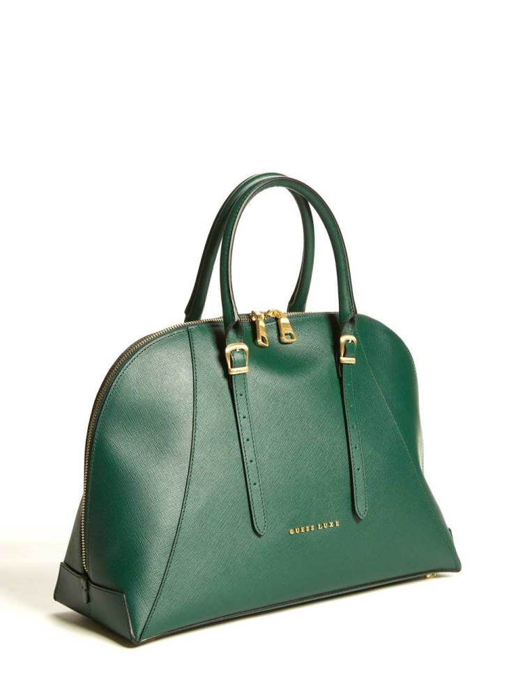 Dark Green Women's GUESS Lady Luxe Dome Satchels | USA08YMPKR