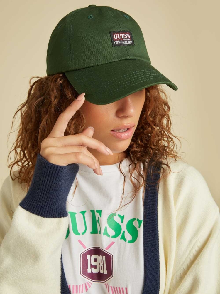 Dark Green Women\'s GUESS Originals Dad Hats | USA25TGLHX