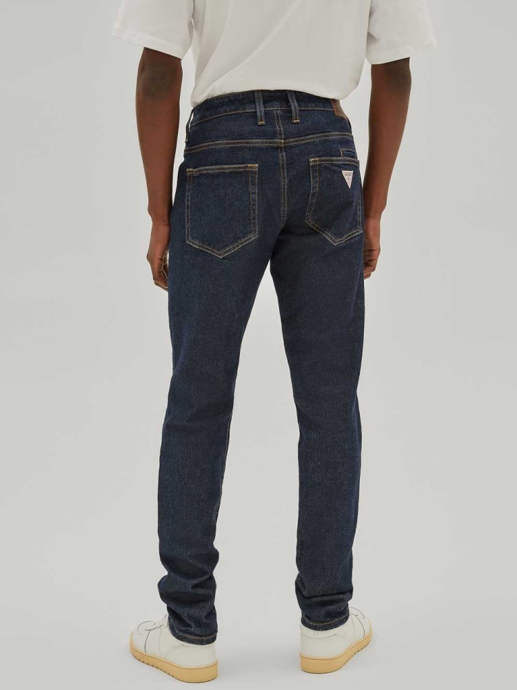 Dark Wash Men's GUESS Originals Slim Straight Jeans | USA26TAIOV