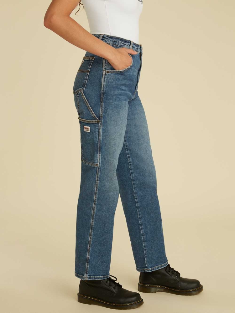 Deep Blue Wash Women's GUESS Originals Carpenter Jeans | USA23DSWMA